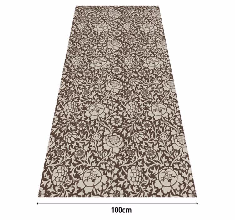 Tappeto vinile marrone stampa floreale vintage - TenStickers