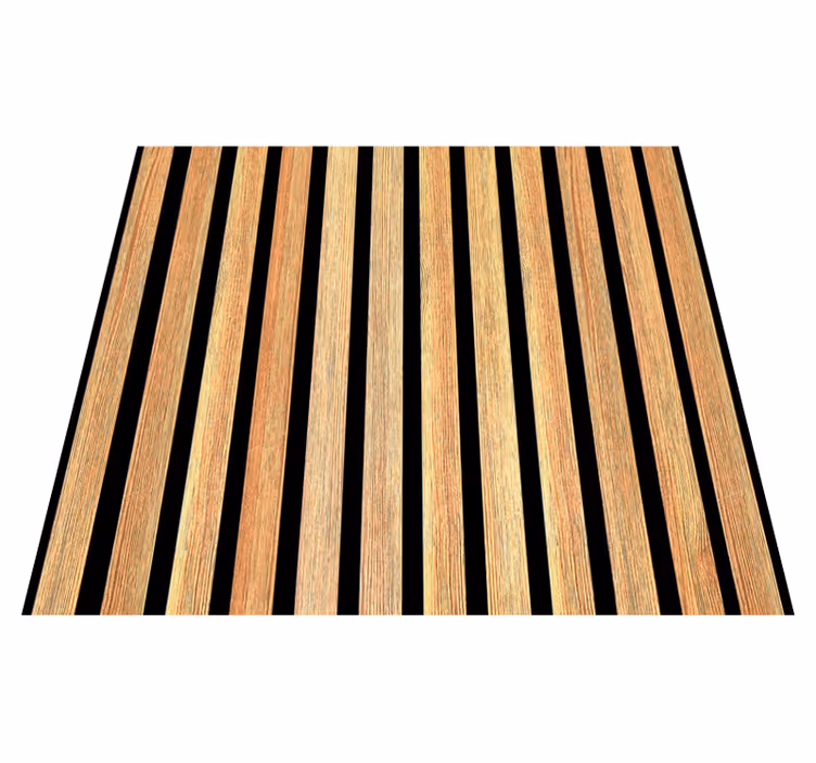 Tappeto vinile marrone listelli in teak - TenStickers
