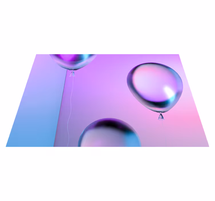 Tappeto vinile viola composizione di palloncini gradiente - TenStickers