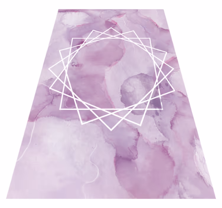Tappeto vinile viola con cornice poligonale scura - TenStickers