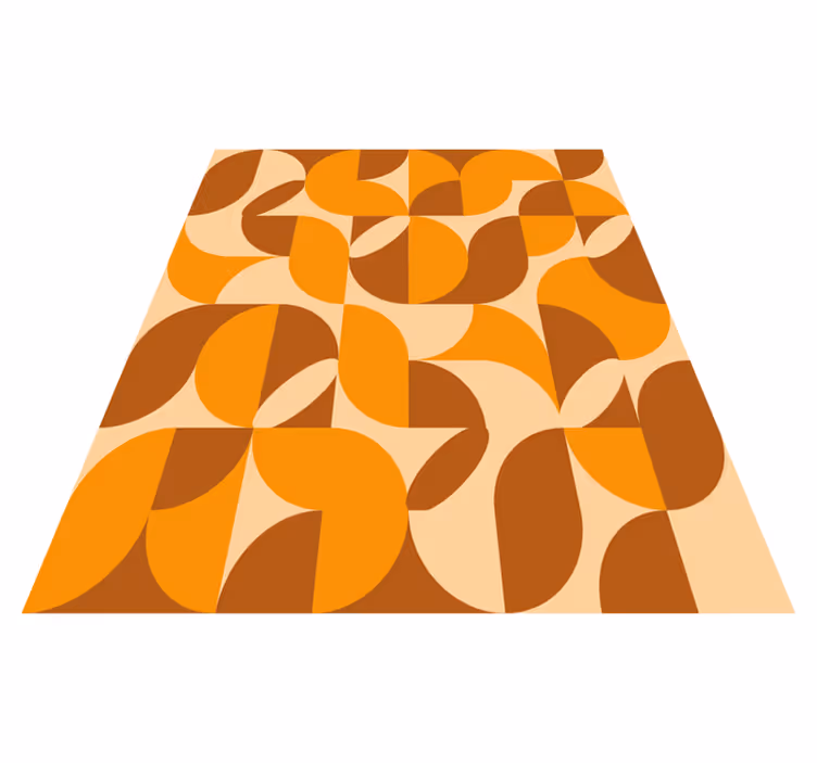 Tappeto vinile arancione figure arancioni retro - TenStickers