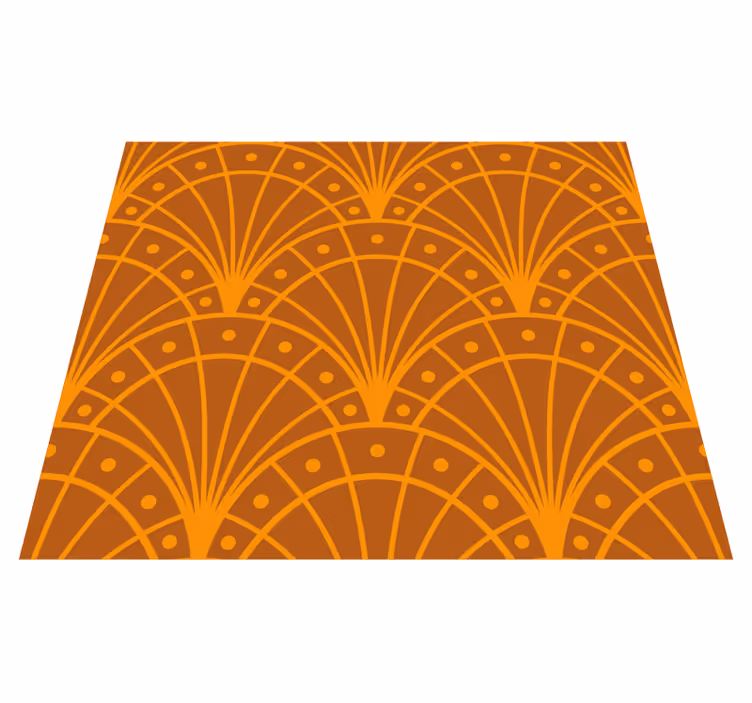 Tappeto vinile arancione e elegante arancione artdeco - TenStickers