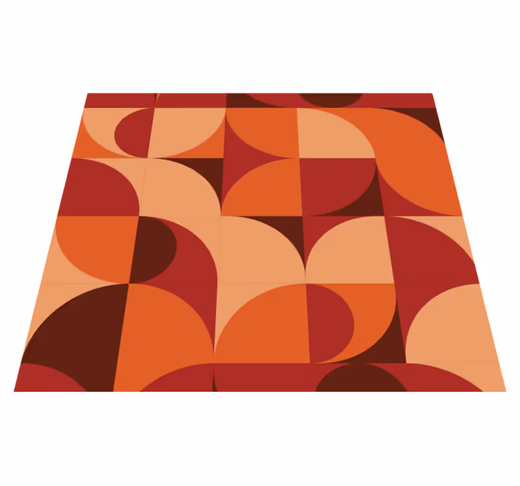 Tappeto vinile arancione stampa retro rossa - TenStickers