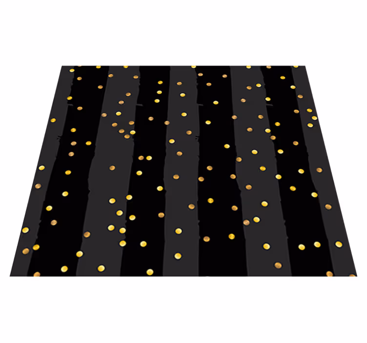 Tappeto vinile nero insieme a pois a righe - TenStickers