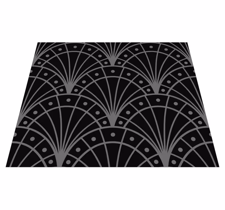 Tappeto vinile nero elegante stile art déco - TenStickers