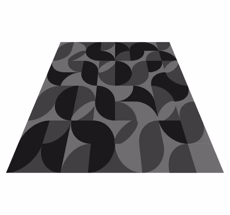 Tappeto vinile nero forme nere sul retro - TenStickers