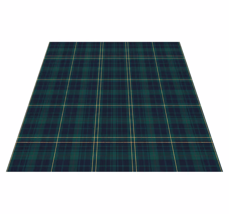 Tappeto vinile verde tartan scuro - TenStickers