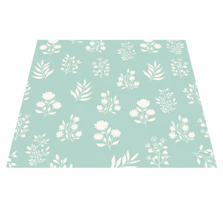 Tappeto vinile verde motivo fiori piccoli - TenStickers