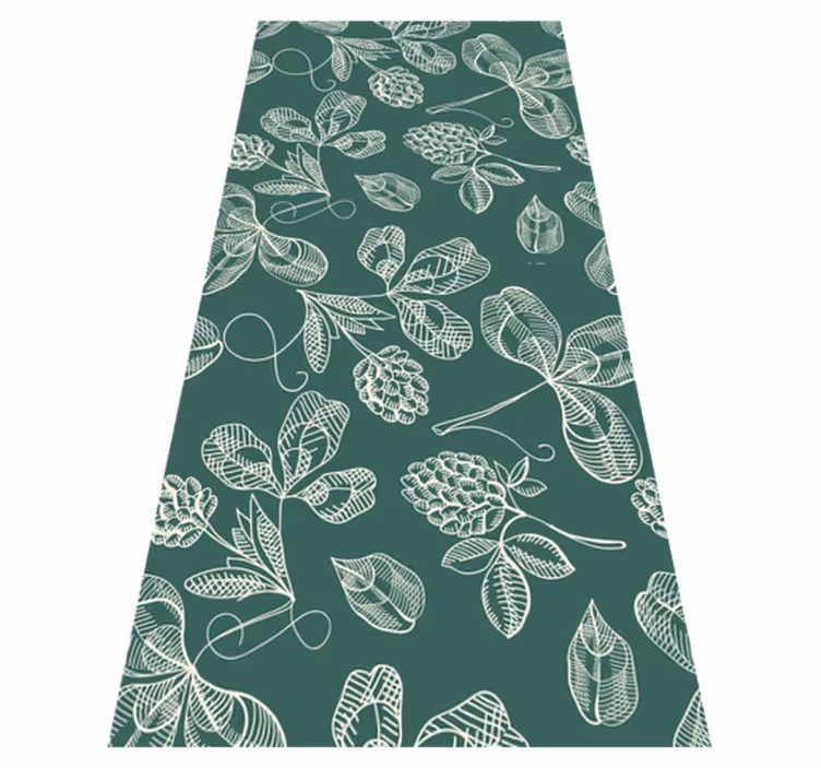 Tappeto vinile verde scarabocchio foglia verde - TenStickers