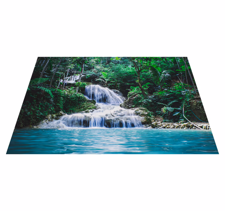 Tappeto vinile verde carta da parati in tropici - TenStickers
