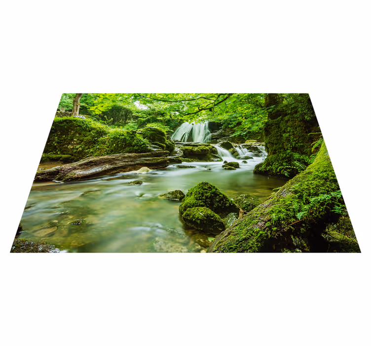Tappeto vinile verde cascata serene - TenStickers