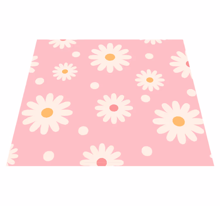 Tappeto vinile esterno fiori di campo su sfondo rosa - TenStickers