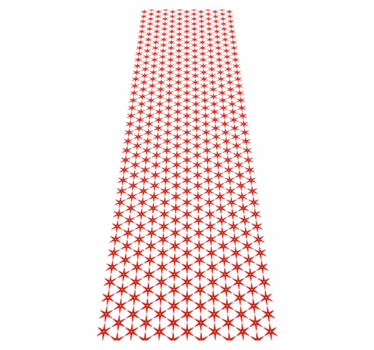 Tappeto vinile rosso stelle coreane rosse - TenStickers