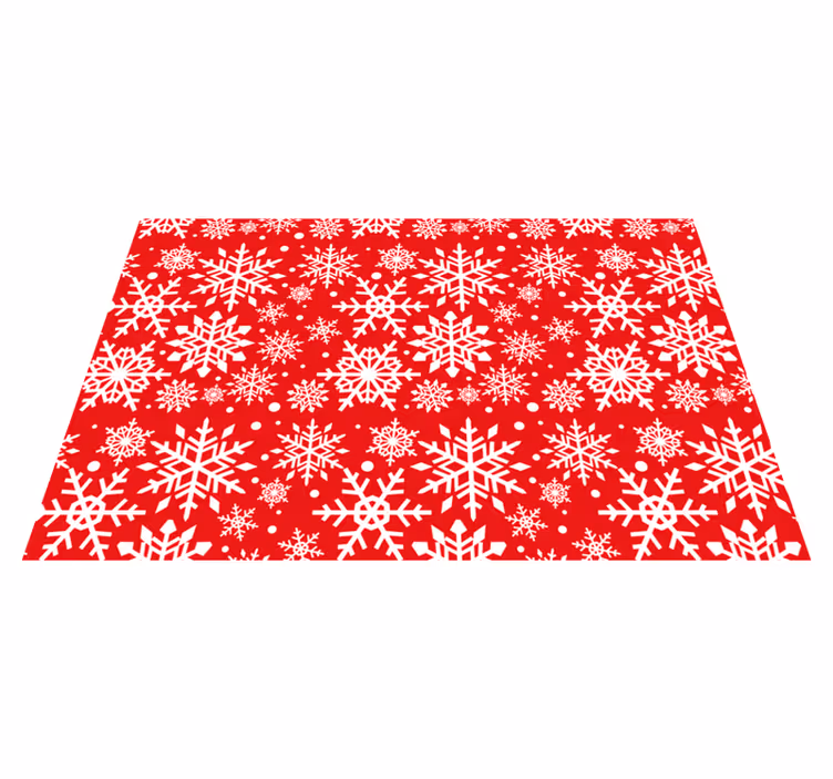 Tappeto vinile rosso fiocchi di neve rossi - TenStickers