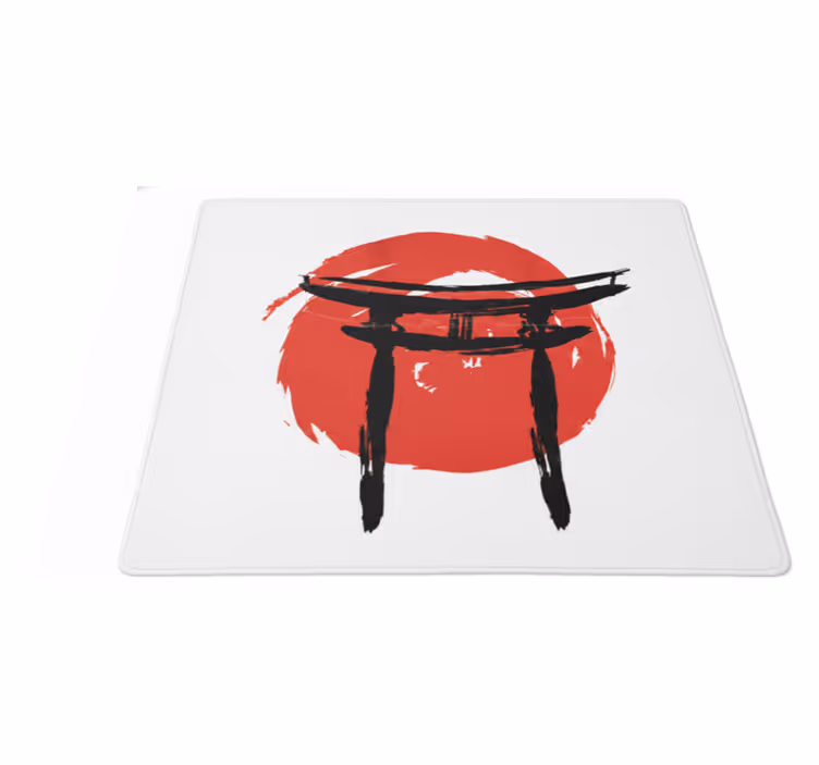 Tappeto vinile rosso cancello giapponese dipinto - TenStickers