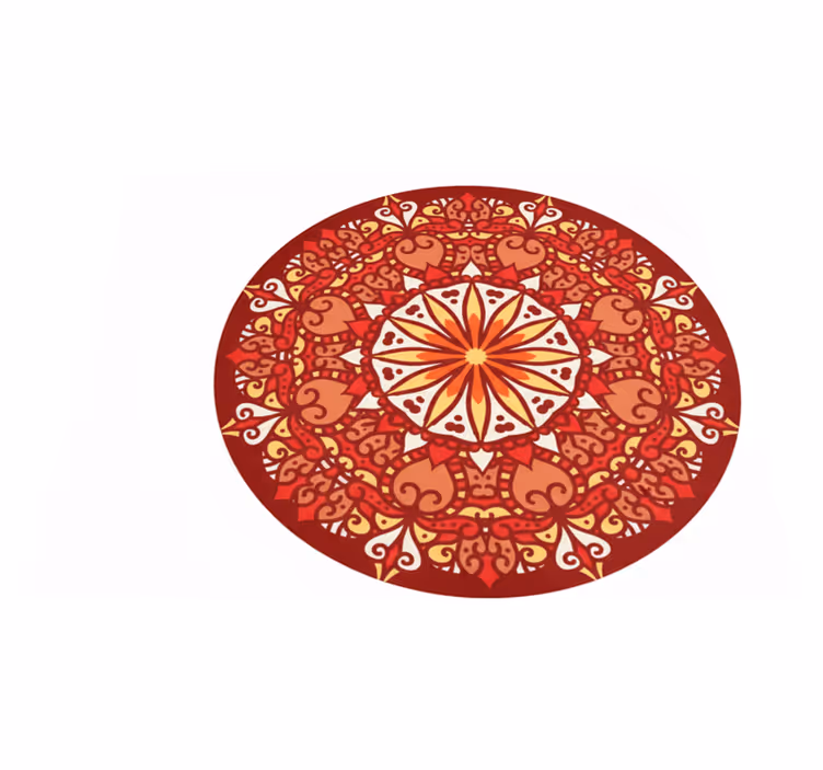 Tappeto vinile rosso mandala ornamentale di lusso - TenStickers