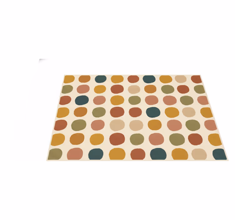 Tappeto vinile rosso motivo a pois colori boho - TenStickers