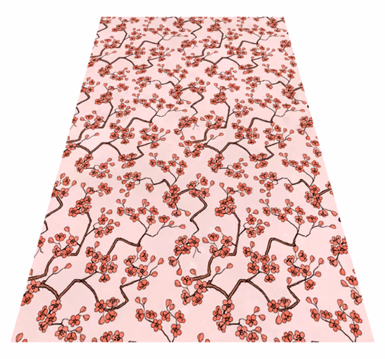 Tappeto vinile rosa fiori di ciliegio - TenStickers
