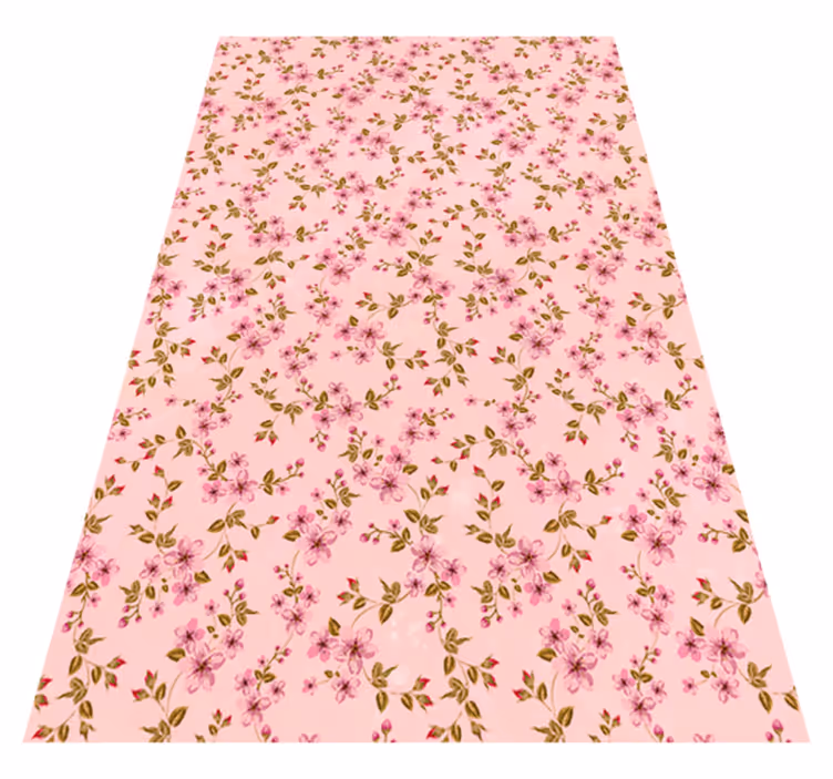 Tappeto vinile rosa fiori rosa acquerello - TenStickers