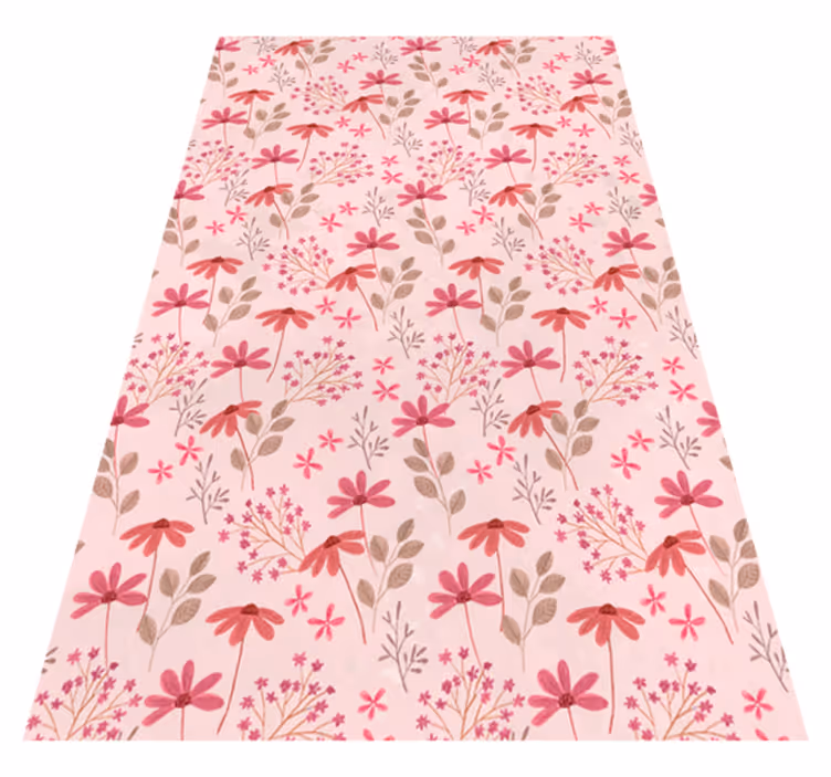 Tappeto vinile rosa fiori piccoli rosa - TenStickers