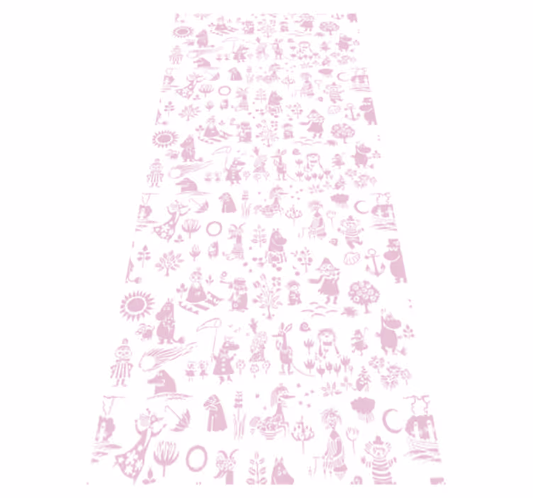 Tappeto vinile rosa carta da parati moomin rosa - TenStickers