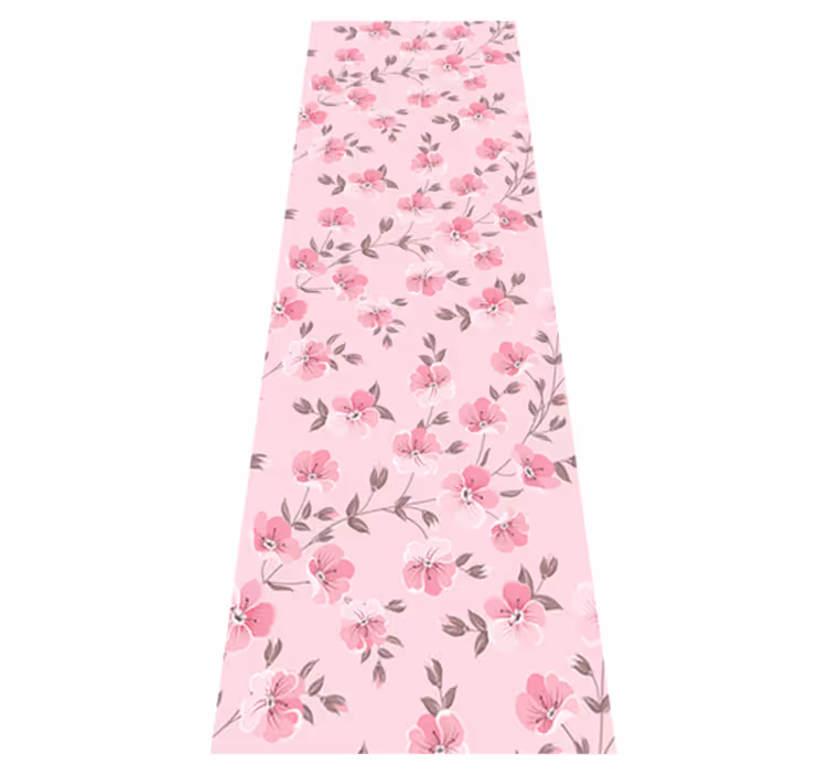 Tappeto vinile rosa fiori rosa carini - TenStickers