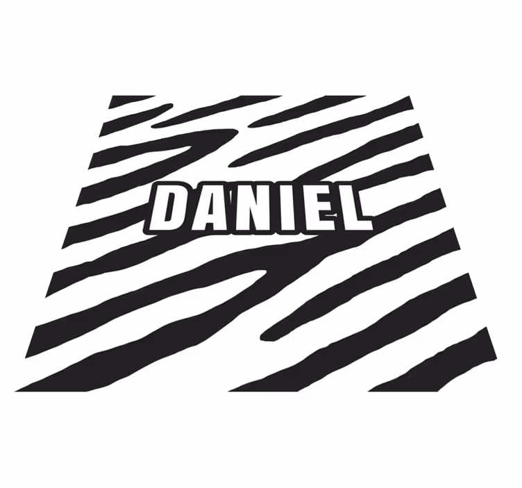 Tappeto in vinile con nome motivo zebrato personalizzato - TenStickers