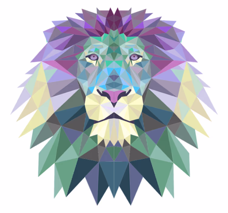 Tappeto di vinile animali leone geometrico - TenStickers