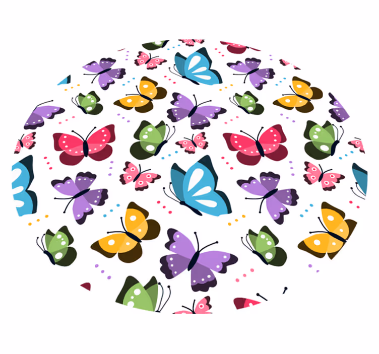 Tappeto di vinile animali motivo a farfalla colorata - TenStickers