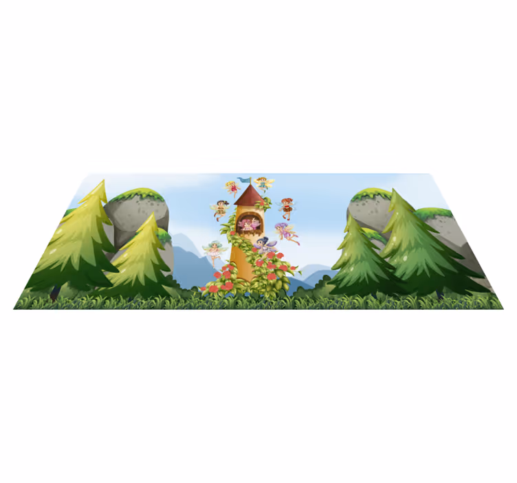 Tappeto vinile per bambini area giochi nel bosco incantato - TenStickers