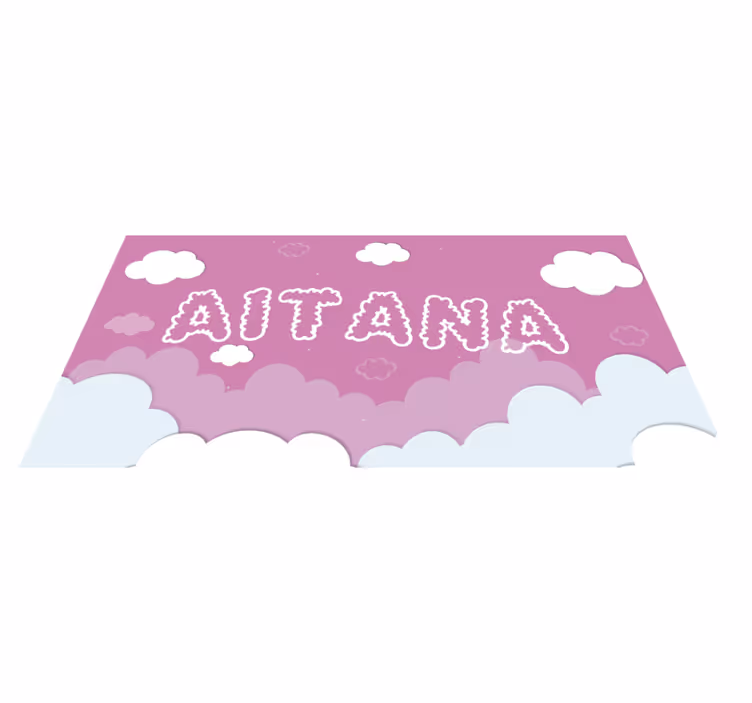 Passatoia in vinile per bebé custom Cloudy Name Floorpiece - TenStickers