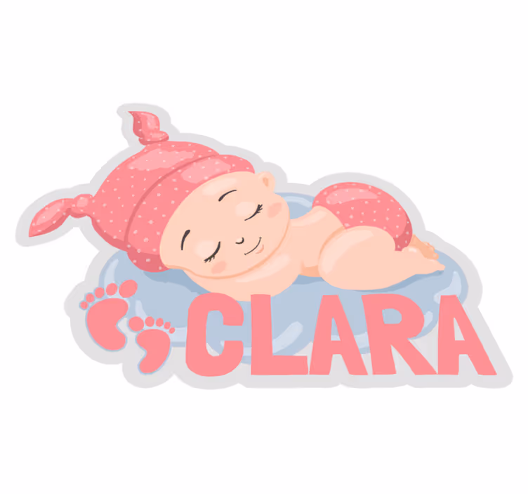 Tappeto vinile con nome impronte di bimbo personalizzabili - TenStickers