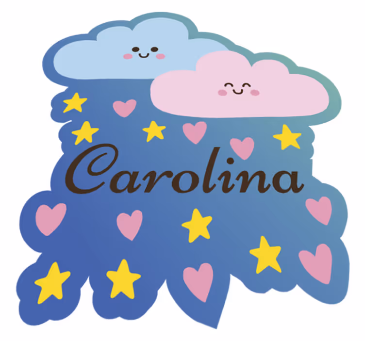 Tappetto vinile stelle design personalizzabile a tema cloud - TenStickers
