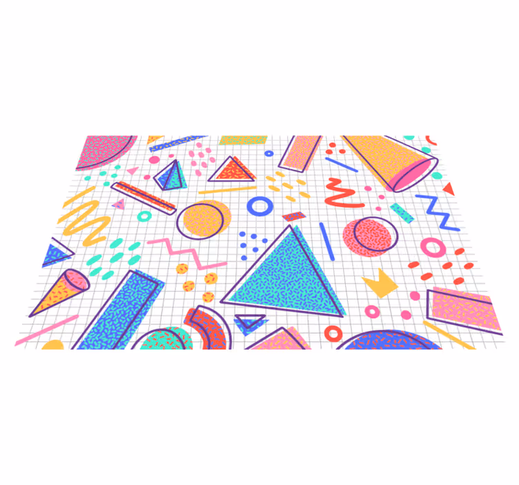Tappeto vinile moderno design di forme geometriche colorate - TenStickers