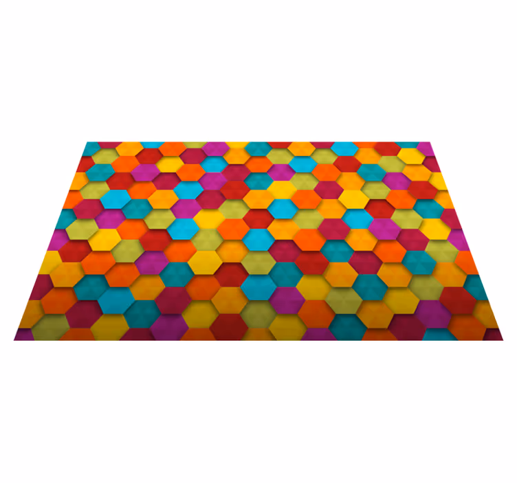 Tappeto vinile geometrico motivo esagonale colorato - TenStickers
