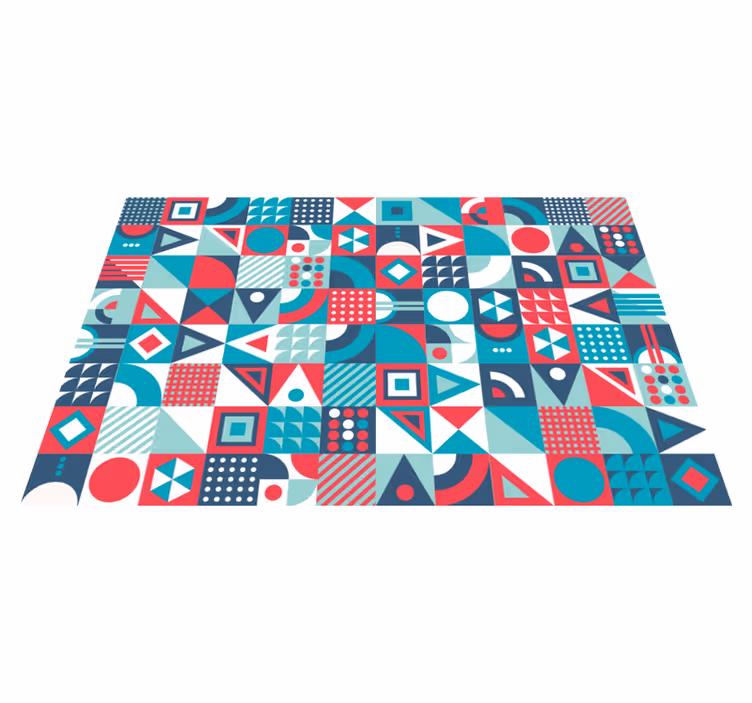 Tappeto in pvc per salone modello astratto geometrico - TenStickers