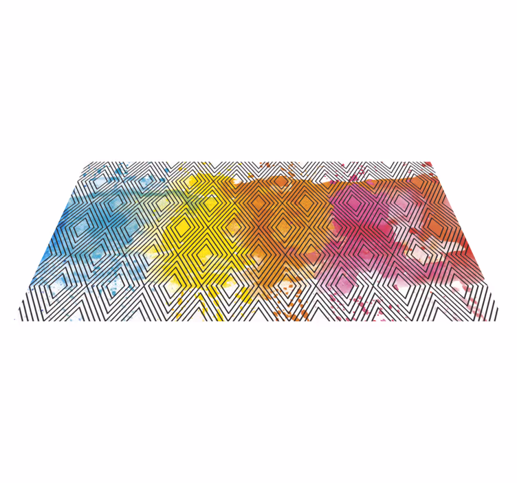 Tappeto in pvc moderno modello geometrico multicolore - TenStickers