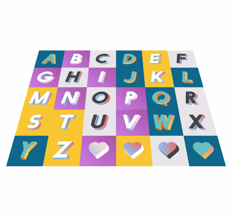 Tappeto vinile alfabeto area gioco colorata - TenStickers