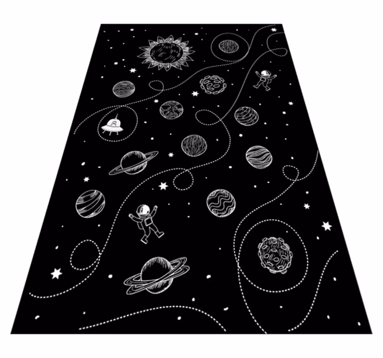 Tappeto vinile giochi tema dell'esplorazione spaziale - TenStickers
