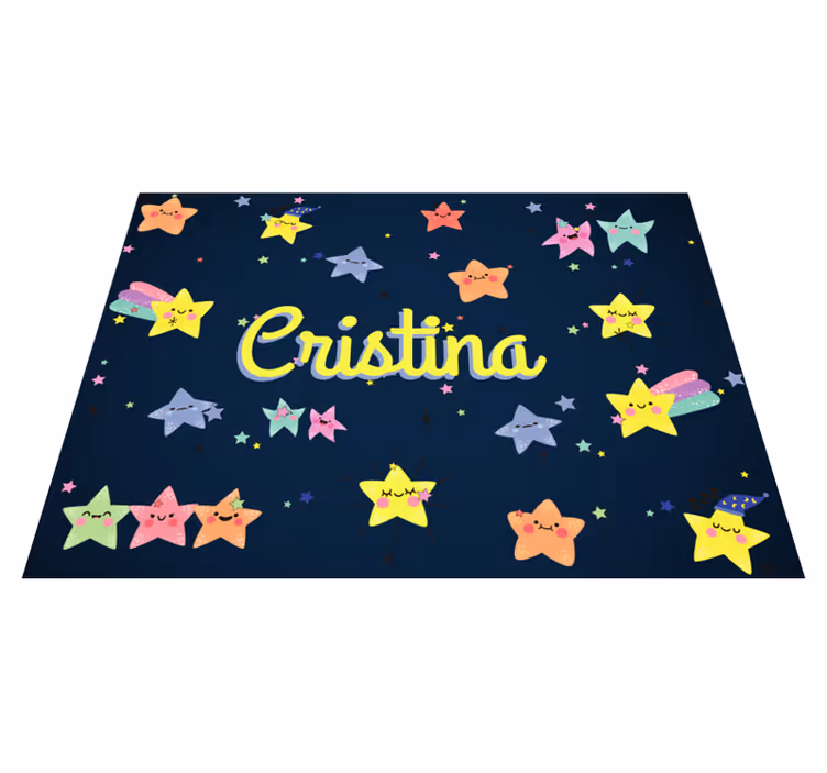 Tappeto vinile con nome stellato personalizzato - TenStickers