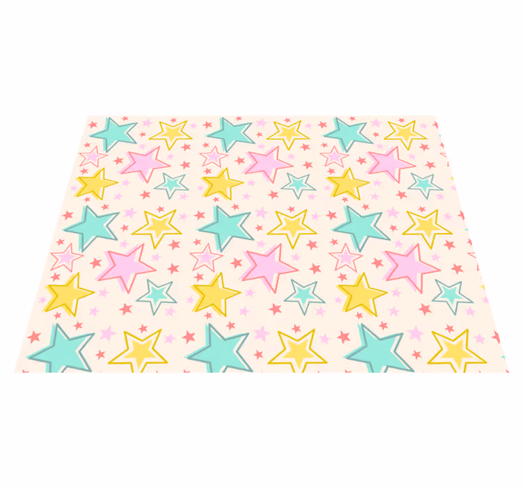 Tappetto vinile stelle motivo stellato colorato - TenStickers