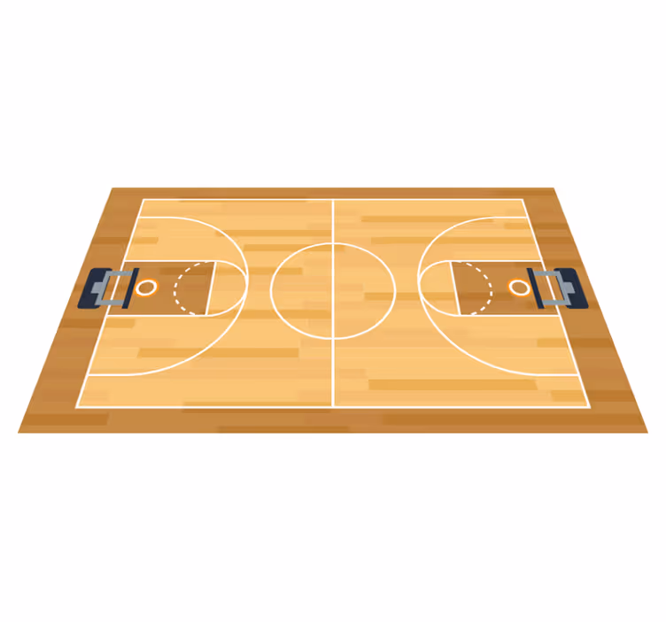 Tappeto vinile giochi progettazione del campo da basket - TenStickers