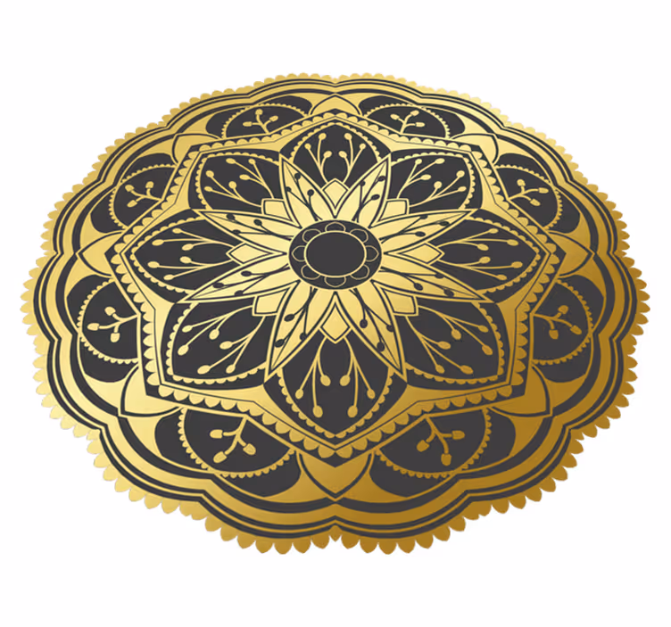 Tappeto vinile Mandala motivo mandala dorato - TenStickers
