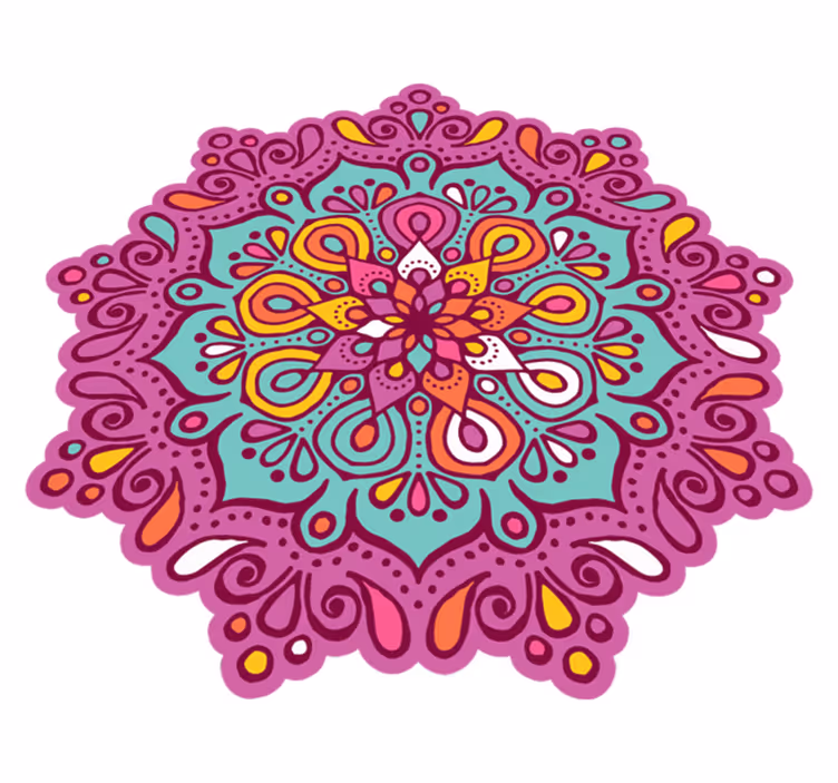 Tappeto vinile Mandala disegno mandala colorato - TenStickers