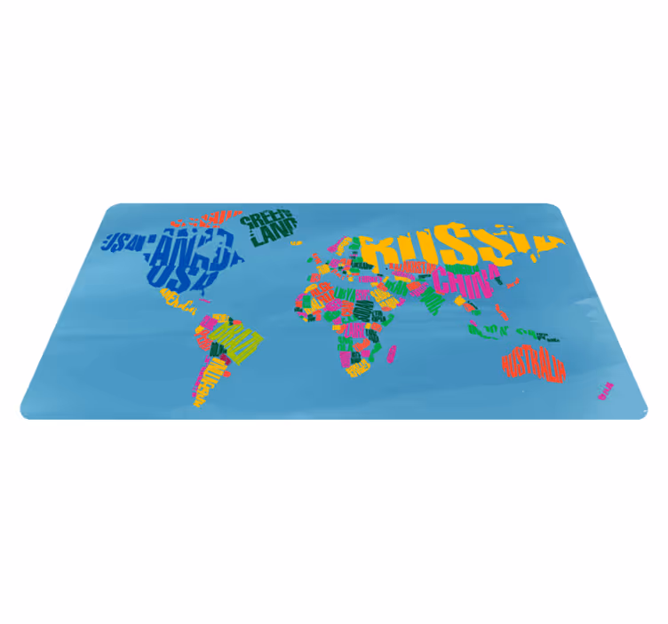 Tappeto vinile mappamondo montaggio di mappe colorate - TenStickers