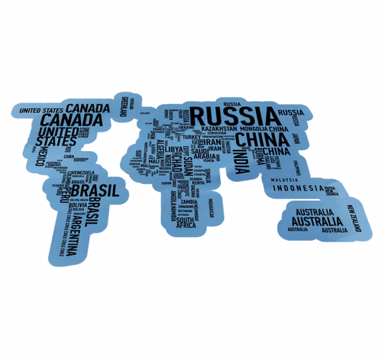Tappeto vinile mappamondo contorno geografico - TenStickers