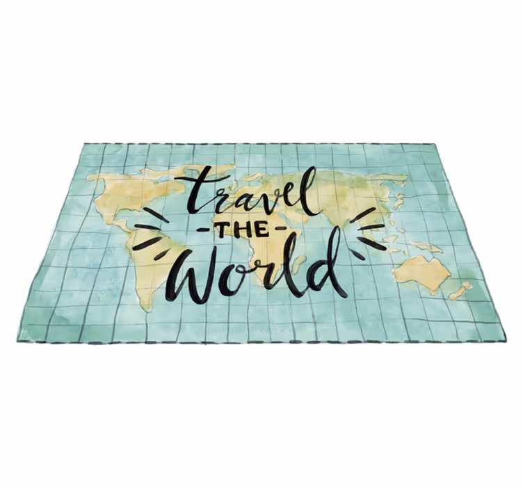 Tappeto vinile mappamondo viaggiare per il mondo - TenStickers