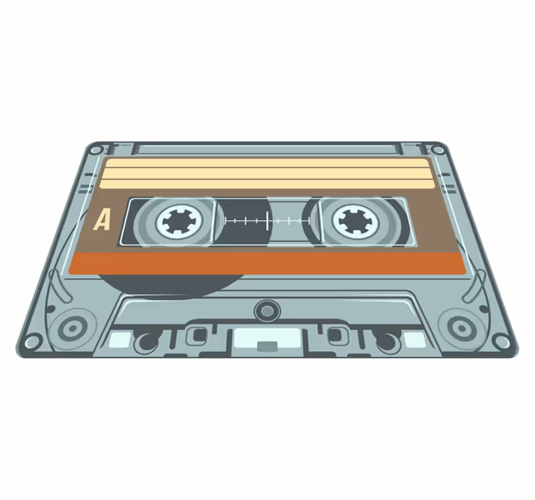 Tappeto vinile vintage dettaglio grafico della cassetta - TenStickers