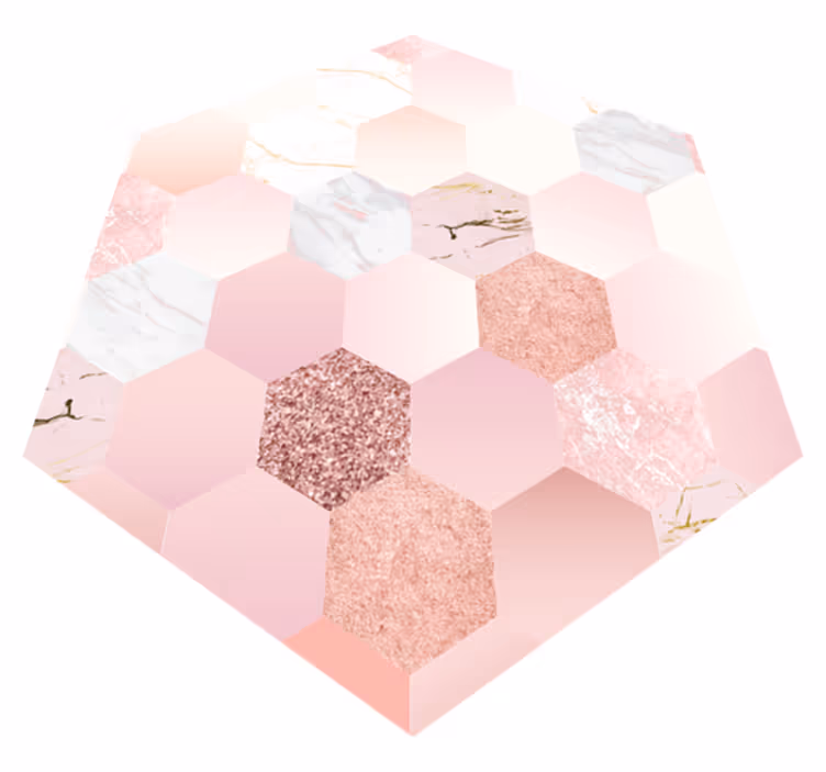 Tappeto vinile minimalista pastello esagonale - TenStickers