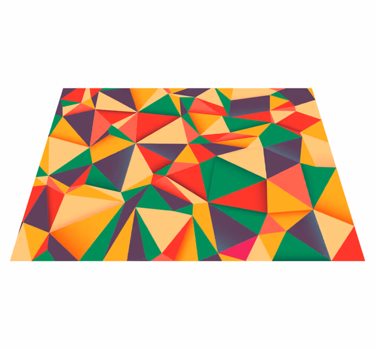 Tappeto vinile geometrico composizione triangolare colorata - TenStickers